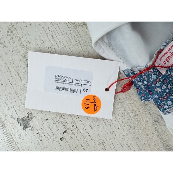 La Coqueta Blue Floral Smocked Girls Dress Sz 6 NWT - Picture 11 of 11